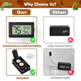 Reptile Thermometer and Humidity Gauge,4PCS Digital Adhesive Reptile Hydrometer Thermomete Tank Accessories,Reptile Terrarium Thermomete Pet Supplies for Snake,Bearded