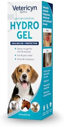 Vetericyn Plus Dog Wound Care Hydrogel Spray | Healing Aid and Wound Protectant, Sprayable Gel to Relieve Dog Itchy Skin, Safe for All Animals. 8 Ounces
