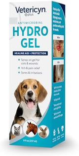 Vetericyn Plus Dog Wound Care Hydrogel Spray | Healing Aid and Wound Protectant, Sprayable Gel to Relieve Dog Itchy Skin, Safe for All Animals. 8 Ounces