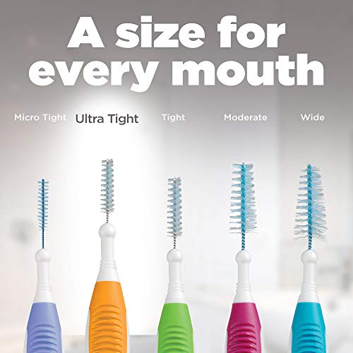 GUM - 10070942002438 Proxabrush Go-Betweens Interdental Brushes, Ultra Tight, Plaque Removal, 10 Count, (Pack of 6)