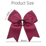 Hipcheer 20pcs 8" Large Maroon Cheer Bows for Girls, Hand-made Grosgrain Ribbon Hair Accessories for Teen Girls Softball Cheerleader Sports (Maroon 2)