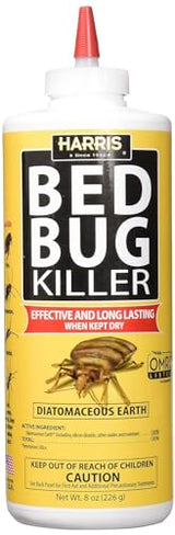Harris HDE-8 Bed Bug Powder Diatomaceous Earth, 8oz, Yellow