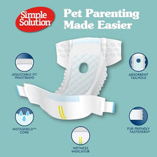 Load image into Gallery viewer, Simple Solution Disposable Dog Diapers, Female Dog Diapers, Puppy Potty Training, Incontinence and Heat Cycle Protection, Large Diapers for Dogs, 18-27 Inch Waist, 30 Count

