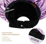 HAT HUT Satin Bonnet Silk Bonnet Sleep Cap for Women Hair Bonnet for Curly Hair Sleeping Adjustable Wide Band Double Layer