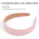 Headbands for Women Non Slip Trendy Valentine's Day Headbands for Women's Hair 1 inch Wide Cute Headbands for Girls, Pink Head Bands Elastic Hair Bands for Women's Hair Fashion Women Hair Accessories