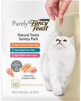 Purina Fancy Feast Natural Cat Treats Variety Pack, Purely Natural - (Pack of 5) 10 ct. Pouches
