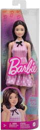 Barbie Fashionistas Doll #224 with Black Wavy Hair, Pink Gingham Dress & Accessories, 65th Anniversary Collectible Toy