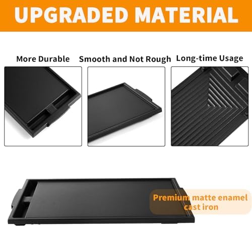 Upgraded W10432544 Griddle Replacement for Whirlpool Stove Parts Cast Iron Griddle Plate, W10432539 Griddle for Kenmore Jennair Maytag KitchenAid Gas Range Cooktop Parts Burner Griddle Pan 1 Pack