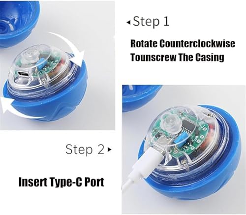 2025 New Shaky Ball Toy for Dogs, Shaking Dog Ball, Vibrating Dog Ball,Vibrating Ball for Dogs, Interactive Dog Ball, Automatic Moving Dog Toy Ball for Dogs, Suitable for All Dogs 2pcs(Orange+Blue)