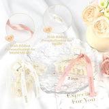 DEEKA Bridesmaid Proposal Gifts 8 Pack Pearl Bridesmaid Hair Claw Clips with Ribbon 3 Inch Hair Clips Bachelorette Party Favors Bridal Party Present Hair Accessories (Half Circle White&Rose Gold)