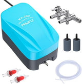 Pawfly Aquarium Air Pump 60 GPH Oxygen Pump for 20 to 60 Gallon Fish Tanks Buckets Quiet Aerator Pump Kit with Airline Tubing Control Lever Valve Air Stones and Check Valves