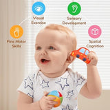 Baby Toys 6-12 Months - Mystery Soft Box with 10 Sensory Objects, Rattle, Crinkle Paper, Mirror - What's Inside Box Infant Gifts, Soft Busy Toys 1-2 - Baby Easter Basket Stuffers Gifts