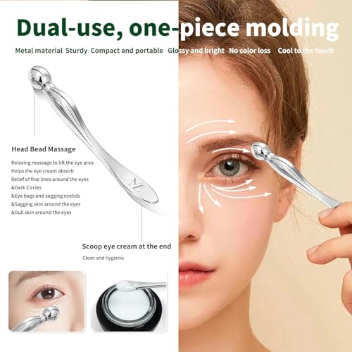 Stainless Steel GuaSha & Eye Cream Applicator Facial Tools, Metal Guasha for Face Neck, Eye Massager Tool, Lymphatic Drainage Face Massage Tool, Skin Care Gift