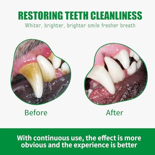 Dog Dental Powder,Dog Teeth Cleaning Powder,Dog Dental Cat Dental Care,Cat and Dog Teeth Cleaning,Canine Plaque Remover Helps Reduce Bad Breath,Improve Pet's Oral Cavity and Freshen Breath（80G）
