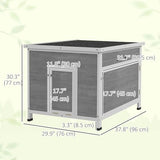 PawHut Duck Coop, Wooden Chicken House Rabbit Hutch with Openable Roof, Removable Floor, Double Doors, Ramp, Duck House for 3-6 Chickens, Geese, 30" x 38" x 30"