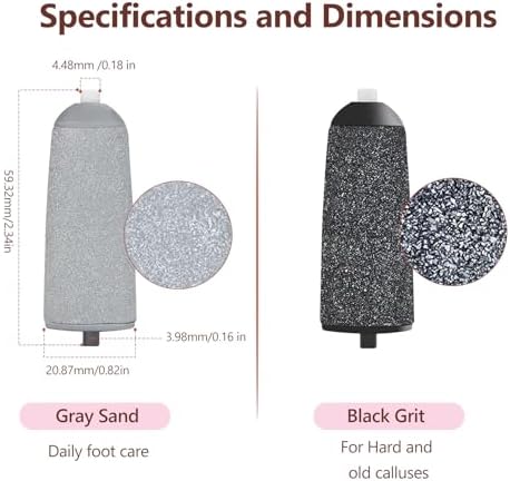 Pedicures Replacement Heads for Haootadiy Flawless Pedi, Eelectric Tool Foot File, Pedi Replacement Roller Head fit Finishing Touch Flawless Pedi