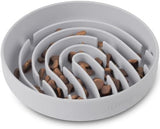 Coomazy Large Silicone Slow Feeder Dog Bowls, Interactive Puzzle Toy for Pets Food Training, Keeps Dogs Busy, Prevents Puppy Overeating (Smoke Gray, Large: 3.2Cup)