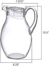 Amazing Abby - Bubbly Grand - Plastic Pitcher (96 oz, 3 Quart), Clear Water Pitcher with Lid, Fridge Jug, BPA-Free, Shatter-Proof, Great for Iced Tea, Sangria, Lemonade, Juice, Milk, and More