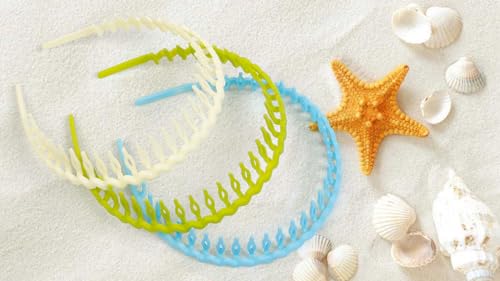 WOVOWOVO Plastic Headbands for Women Teen Girls Men, 10 Packs Thin Headband with Teeth Non Slip, Spring Hot Summer Bright Pink Green Hairband Hair Accessories