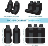 BDK PolyPro Car Seat Covers Full Set in Solid Beige, Front and Rear Split Bench Seat Covers for Cars, Easy to Install Car Seat Cover Set, Car Accessories for Auto Trucks Van SUV - Solid Beige