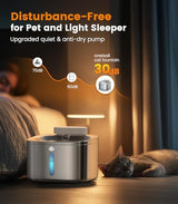 oneisall Wireless Cat Water Fountain, 3.5L/118oz Battery Operated Pet Fountain Stainless Steel, Automatic Cat Drinking Fountain Cordless & Rechargeable with Motion Sensor and Low Noise Running