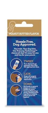 Twist and Lick Dental Gel for Dogs, Cleans Teeth and Freshens Breath for 24 Hours, Peanut Butter Flavor, 2 oz, 30 Day Supply