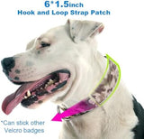 TSPRO Tactical Collar - Thick Adjustable Wide Collar for Medium to Large Dogs with Metal Buckle and Patch (Camo Khaki - M+)