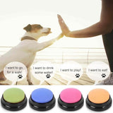 4 Color Voice Recording Button, Dog Buttons for Communication Pet Training Buzzer, 30 Second Record & Playback, Funny Gift for Study Office Home (Purple, Green, Yellow, Pink)