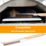 Pizza Oven Accessories Kit w/Pizza Oven Brush & Stone Scraper, 8 inch Pizza Turning Peel - Tools & Supplies Set - Compatible with Outdoor Ooni, Gozney, Ninja, Solo Ovens