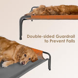 EHEYCIGA Tool-Free Assembly Elevated Large Dog Cot Bed, Raised Outdoor Dog Hammock, Lifted Pet Platform with Frame and Washable Waterproof Cooling Teslin Mesh and Anti-Slip Feet, 43x26 inch