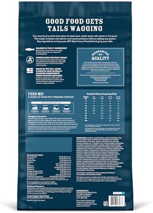 Amazon Brand - Wag Dry Dog Food Salmon & Sweet Potato, Grain Free 24 lb Bag