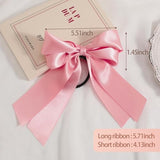 Yougeigy 6PCS Bow Hair Ties, Satin Hair Ribbon, Ribbon Hair Bows for Women Girls, Elastics Hair Scrunchies for Thick Thin Hair, Bows Hair Accessories for Valentine's Day