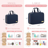 HOTOR Travel Toiletry Bag - Toiletry Bag w/Hanging Hook - Spacious Toiletry Bag for Women & Men, Makeup Bag/Big Comparment, Waterproof for Travel Accessories, Travel Essentials, Medium, Navy Blue