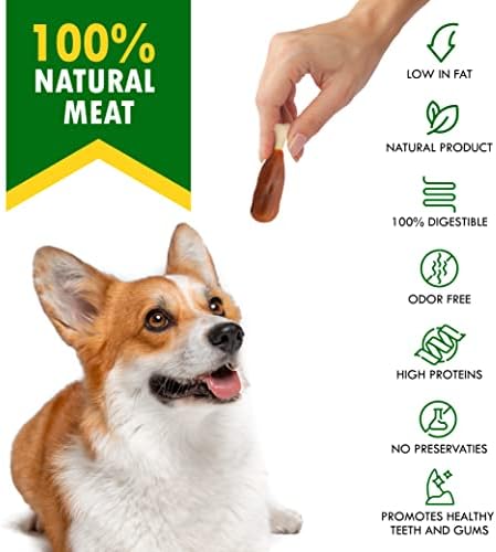Dog Treats, Calcium Bones Wrapped Chicken & Rawhide Free Chew - Pet Healthy Dried Snacks & Grain Free Meat - Bulk Best Chews for Christmas, Training Small & Large Dogs - Made for USA