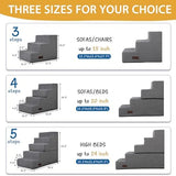 Dog Stairs for Small Dogs, Dog Steps for Couch and Bed, Non-Slip Bottom Pet Stairs for Small Dogs or Cats, Grey, 3 Steps