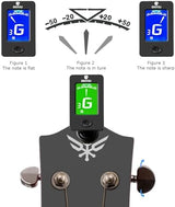 BROTOU Guitar Tuner Clip On with Guitar Capo for Guitar, Bass, Violin, Ukulele, Digital Electronic Tuner Acoustic Guitar Accessories with LCD Display (3 Guitar Picks)