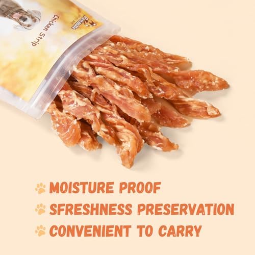 Dog Treats, Chicken Strips for Dogs Natural Healthy Dog Treats Jekry Low Fat Chicken Jerky for Dogs Real Chicken Cuts Training Dog Treats with Taurine for Small Medium Large Dogs 10.58 oz
