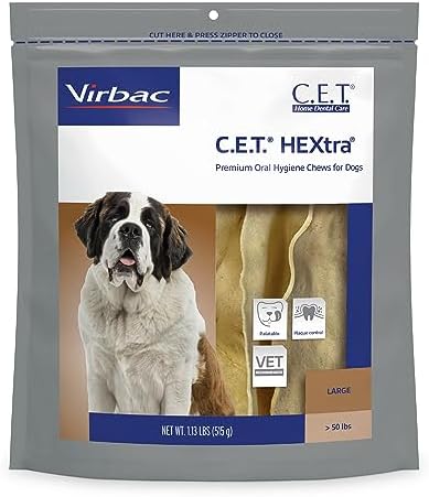 Virbac C.E.T. HEXtra Premium Dental Dog Chews XLarge 51 & Up lb 30 Count