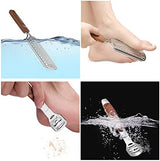 Colossal Foot Rasp & Wood Handle Callus Shaver (10 Replacement & 1 Foot File Heads), Pedicure Foot File Kit, Heel Scraper for Feet, Foot File Callus Remover