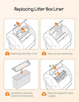 MeoWant Cat Litter Box Liners, Drawstring Receptacles Bags for MeoWant MW-SC01/MW-SC02/MW-LR01/MW-LB02 Cat Litter Box 20pcs