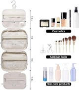 Narwey Hanging Toiletry Bag for Women Travel Makeup Bag Organizer Toiletries Bag for Travel Size Essentials Accessories Cosmetics (Greyish Blue (Medium))