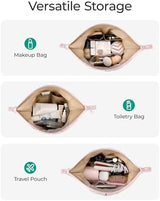 BAGSMART Makeup Bag Travel Makeup Bag, Cute Make Up Bag, Large Capacity Cosmetic Bags for Women, Wide-open Makeup Pouch Travel Essentials Toiletries Accessories Brushes (Lavender Purple)