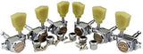 Guyker 3x3 Vintage Style Locking Guitar Machine Heads – 1:15 Ratio Lock String Deluxe Tuning Key Pegs Tuners Set Replacement for Electric, Acoustic or Folk Guitars - Chrome