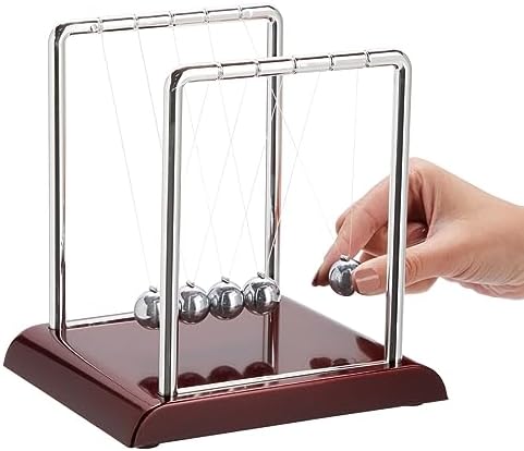 Juvale Newton's Cradle Balance Pendulum, Physics Learning Desk Toy, Swinging Kinetic Balls for Home, Office Decoration, Stress Relief, Fun Science Fidget Accessories (7x6x7 in)