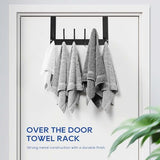 Over The Door Hooks, No Assembly Required Door Hanger Hook, Sturdy Over The Door Coat Rack, Over Door Hanger Door Hooks for Hanging Clothes, Towels, Hats, Matte Black
