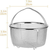 Mesh Steaming Basket, Steamer Basket for Instant Pot Accessories Stainless Steel with Comfortable Folding Handles Heat Resistant Steaming Basket for Cooking Kitchen 11cm*3.9in (20CM/7.9in)