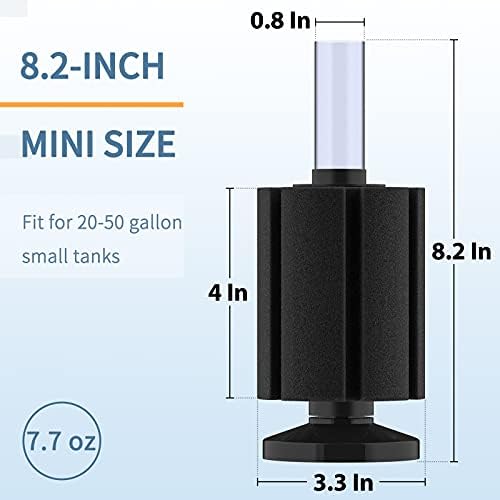 Pawfly Large Aquarium Bio Sponge Filter Quiet Betta Fry Shrimp and Small Fish Foam Filter for Fish Tank up to 50 Gallon, 3 Pack