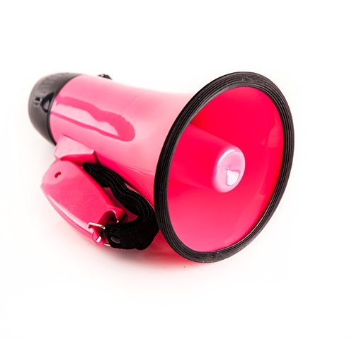 Sugar home Portable Megaphone Bullhorn 20 Watt Power Megaphone Speaker Voice and Siren/Alarm Modes with Volume Control and Strap (Pink)