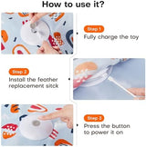 Potaroma Hide and Seek Cat Toys, in-The-Cover Unpredicatable Moving Feather, Interactive Kitten Wand Toy, Automatic Chargeable Cat Toy, Indoor Exercise Kicker for All Breeds, Floral Cover