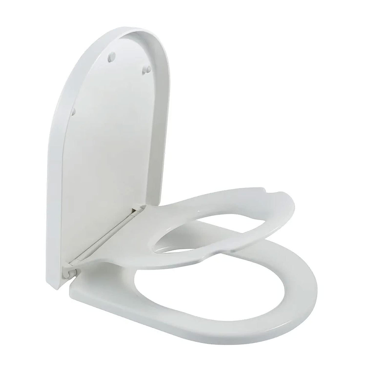 ECOSPA Family Toilet Seat D Shap with Removable Child Seat, Soft Close Quick Release, Easy Top & Bottom Mounting with Adjustable Hinges in White